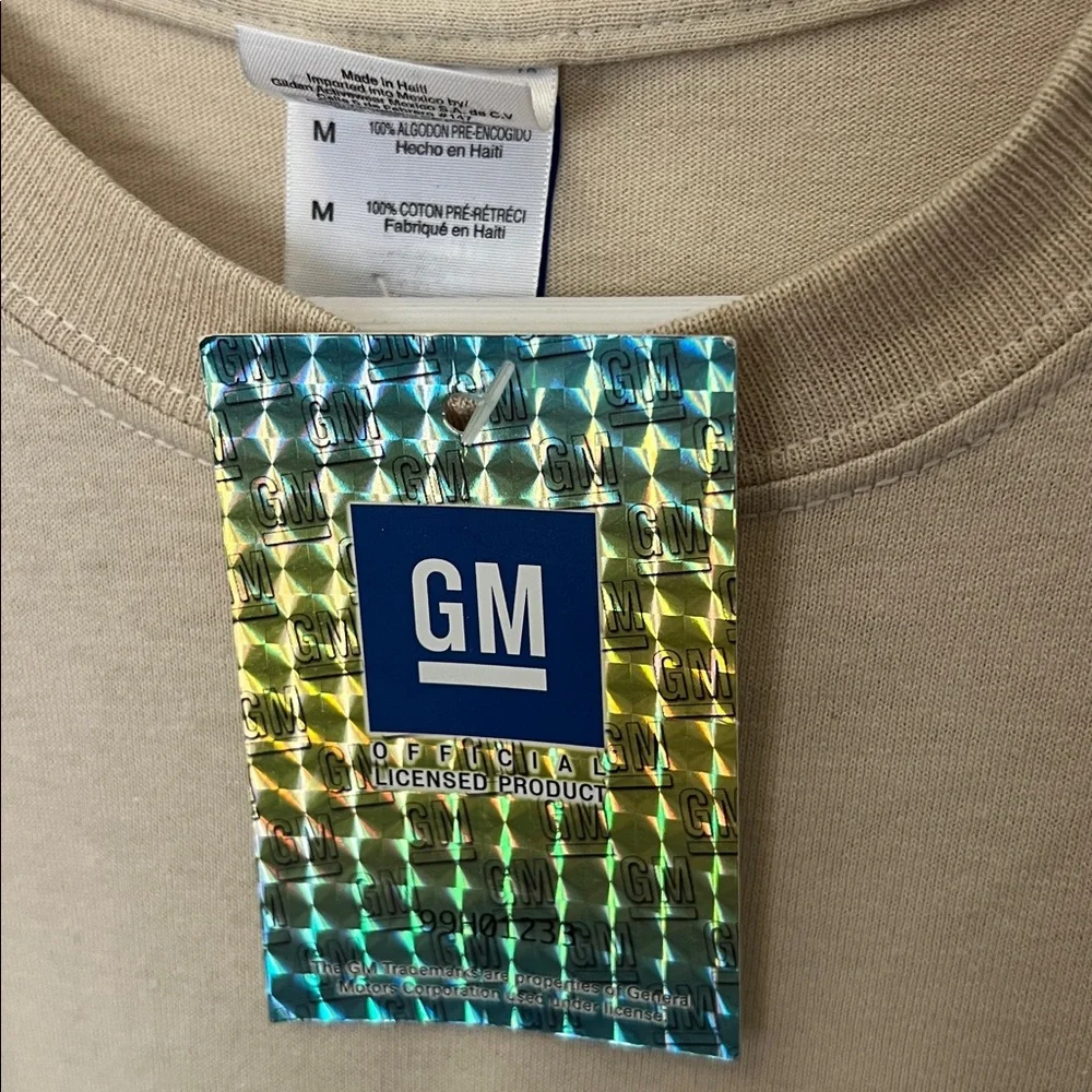 GM Corvette C-5 Unisex 100% Cotton Tee Tshirt Embroidered Tan Royal Blue M NEW